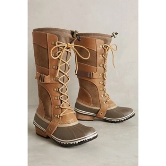 Sorel Brown Tan Conquest Carly Tall Boots - Size 9 - Picture 1 of 10